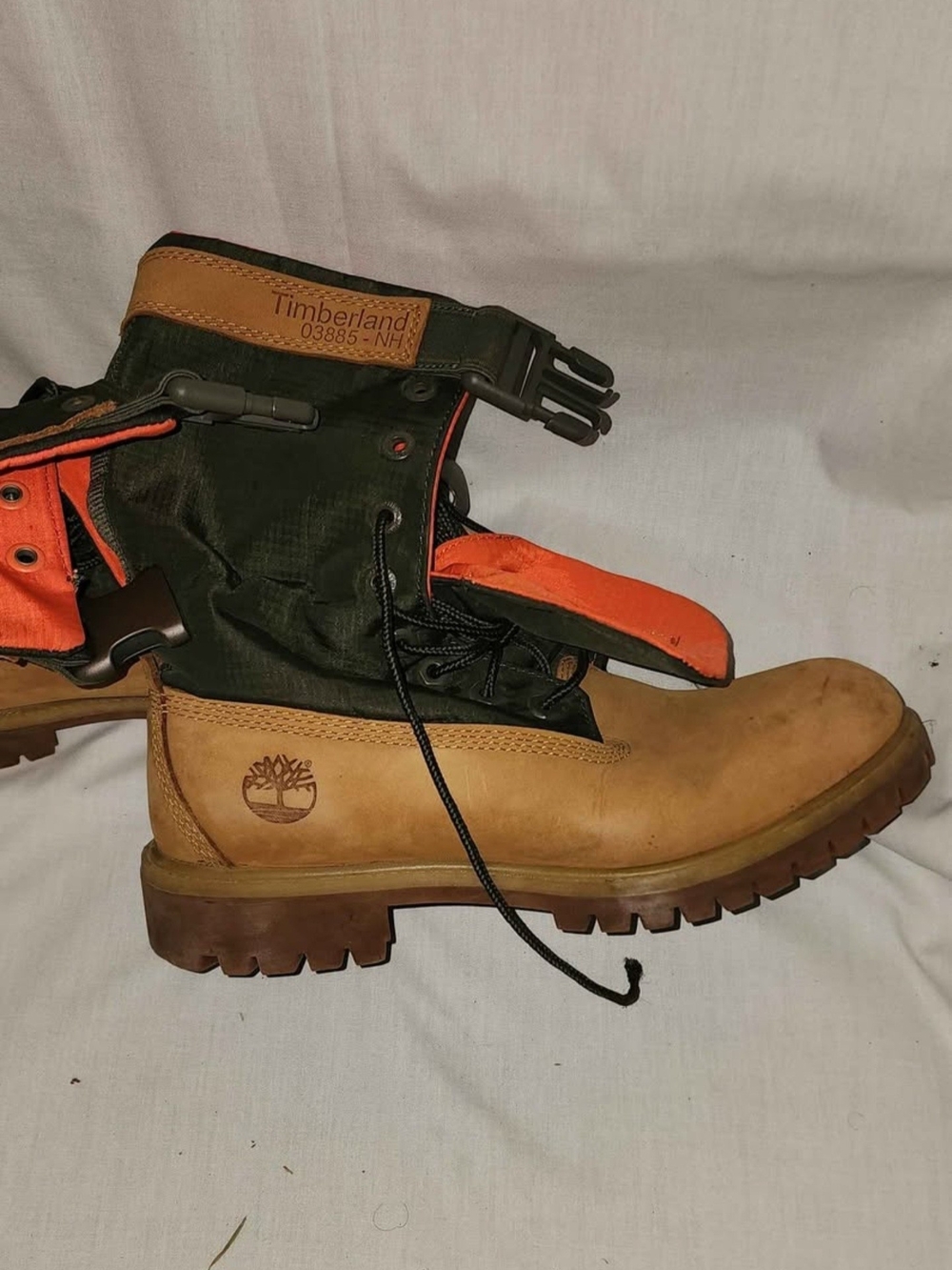 Timberland Premium Gaiter Boots Wheat Olive Green Orange 03885-NH Rare Size 7